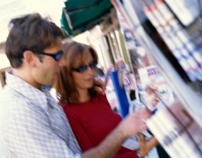 Couple at a Newsstand ca. 2001 Venice, Italy