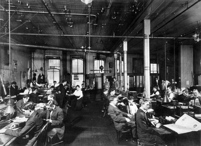 New Orleans Item newsroom, circa 1900