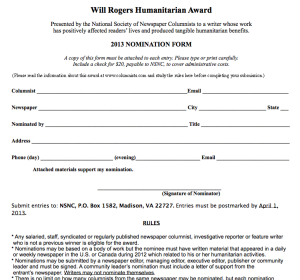 Will Rogers 2013 Form image