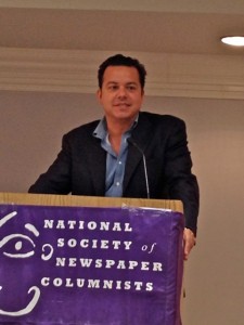 John Avlon addresses the National Society of Newspaper Columnists June 28, 2014, at the Washington Plaza Hotel.