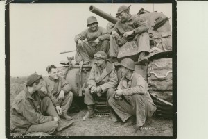 Ernie Pyle is at center. Photo courtesy Ernie Pyle Legacy Foundation