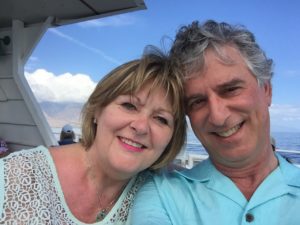 Karen and Dave Lieber enjoy a whale-watching excursion during a Hawaiian vacation.