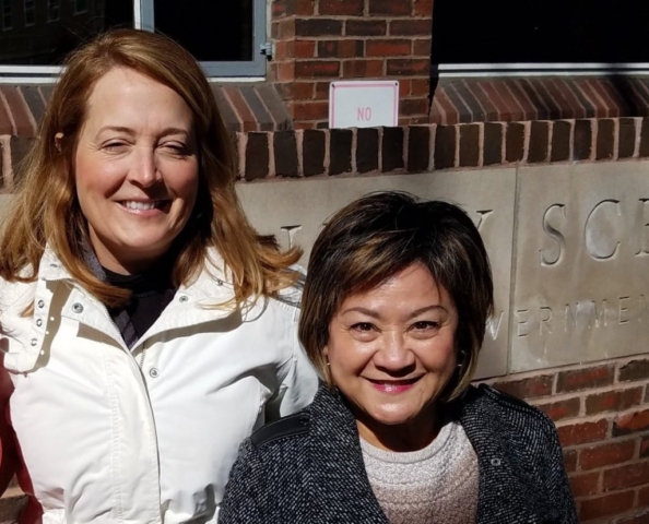 Suzette and Lisa at Harvard